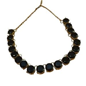 Gold and Black Large Stone Necklace choker